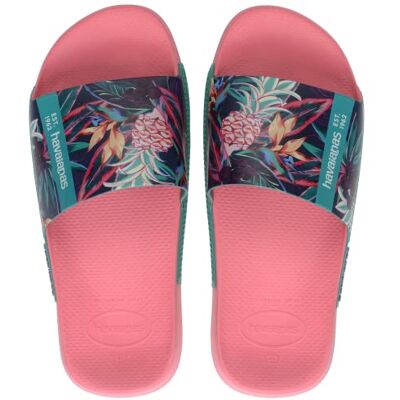 Havaianas unisex slide sandaal, roze porselein, 1/2 UK breed Havaianas unisex slide sandaal, roze porselein, 1/2 UK breed