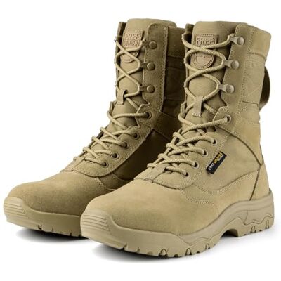 FREE SOLDIER Taktiska herrstövlar 20 cm lätta stridskängor hållbara mocka militära arbetsstövlar ökenstövlar, Sand färg, 40 EU FREE SOLDIER Taktiska herrstövlar 20 cm lätta stridskängor hållbara mocka militära arbetsstövlar ökenstövlar, Sand färg, 40 EU