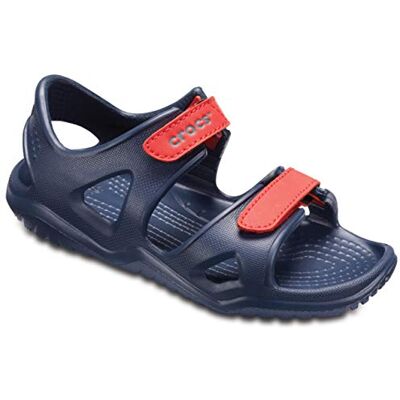 Crocs Unisex Barn Sandal, Navy Flame, 22/23 EU Crocs Unisex Barn Sandal, Navy Flame, 22/23 EU
