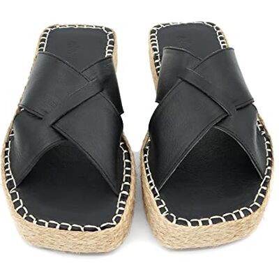 Bonateks FRRBTRLK100104, kil sandal för dam, svart, 39 EU, svart, 39 EU Bonateks FRRBTRLK100104, kil sandal för dam, svart, 39 EU, svart, 39 EU