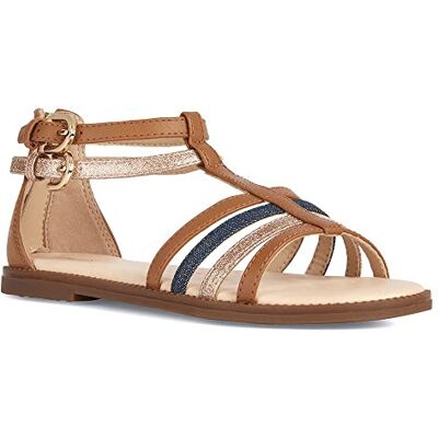 Geox Flicka J Karly Girl sandal, Cognac Avio, 40 EU Geox Flicka J Karly Girl sandal, Cognac Avio, 40 EU