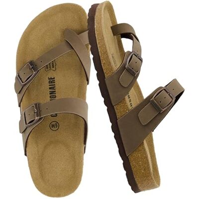 CUSHIONAIRE Dam Luna Kork Fotbädd Sandal med +Komfort, Brun, 40.5 EU CUSHIONAIRE Dam Luna Kork Fotbädd Sandal med +Komfort, Brun, 40.5 EU