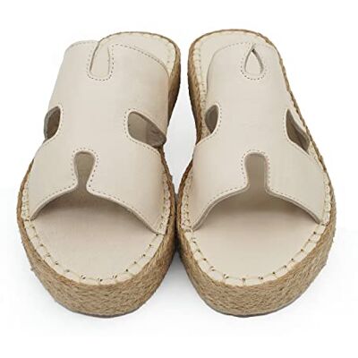 Bonateks FRRBTRLK100264, Wedge sandal dam, beige, 39 EU, Beige färg, 39 EU Bonateks FRRBTRLK100264, Wedge sandal dam, beige, 39 EU, Beige färg, 39 EU