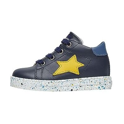 Falcotto Sasha-Sneakers i läder och mocka-vit, Blå, 19 EU Falcotto Sasha-Sneakers i läder och mocka-vit, Blå, 19 EU