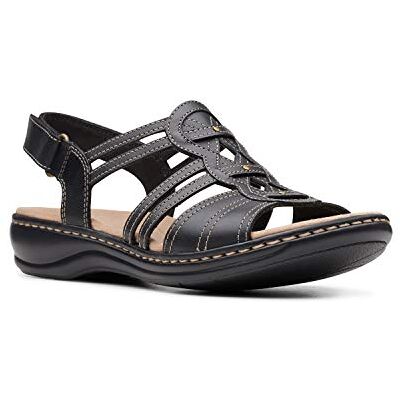 Clarks Dam Leisa Janna Sandal, Svart läder, 7.5 Narrow Clarks Dam Leisa Janna Sandal, Svart läder, 7.5 Narrow