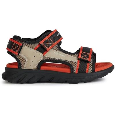 Geox Män J Airadyum BO sandal, Dk Beige Red, 37 EU Geox Män J Airadyum BO sandal, Dk Beige Red, 37 EU