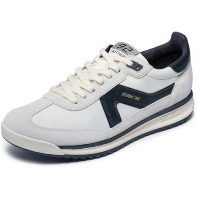 Skechers Herr SKX 92 SPECTIVE sneakers, Vitt läder/Svart Textil/Pu, 7.5 UK Skechers Herr SKX 92 SPECTIVE sneakers, Vitt läder/Svart Textil/Pu, 7.5 UK