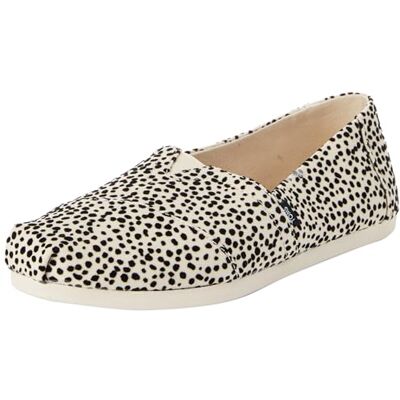 TOMS Alpargata loafer för kvinnor platt, Dimflockad mini gepard, 36.5 EU TOMS Alpargata loafer för kvinnor platt, Dimflockad mini gepard, 36.5 EU
