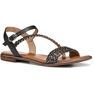 Geox Damer D Sozy Plus D Slide Sandal, Svart/Gun, 35 EU, Svart pistol, 35 EU Geox Damer D Sozy Plus D Slide Sandal, Svart/Gun, 35 EU, Svart pistol, 35 EU