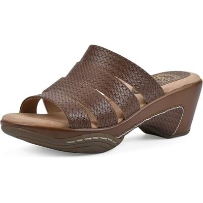 WHITE MOUNTAIN Valora sandal med klack, Brun vävd, 37 EU WHITE MOUNTAIN Valora sandal med klack, Brun vävd, 37 EU