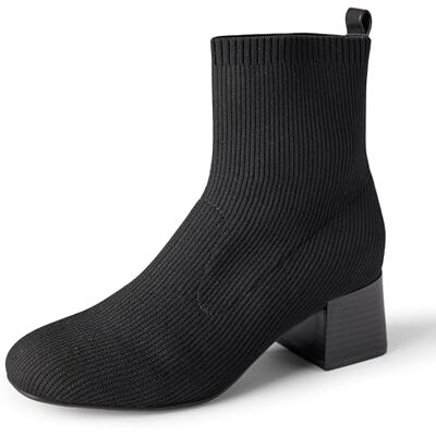 Amazon Essentials stickade ankelstövlar för kvinnor, Svart, 38.5 EU Amazon Essentials stickade ankelstövlar för kvinnor, Svart, 38.5 EU