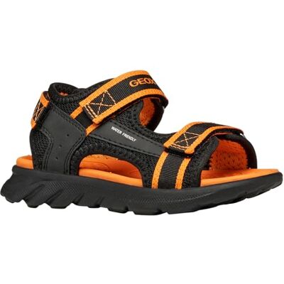 Geox J AIRADYUM BO sandal, svart/orange, 28 EU Geox J AIRADYUM BO sandal, svart/orange, 28 EU