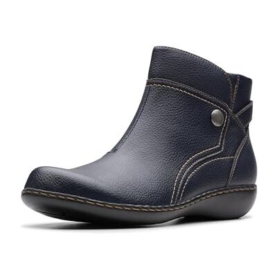 Clarks kvinnors Ashland Mabel ankelstövel, Marinblå tumlad, 41 EU Clarks kvinnors Ashland Mabel ankelstövel, Marinblå tumlad, 41 EU