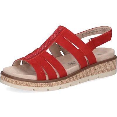 CAPRICE Damer 9-28752-46 platta sandaler, RED Mocka 36 EU CAPRICE Damer 9-28752-46 platta sandaler, RED Mocka 36 EU