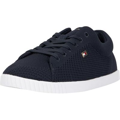 Tommy Hilfiger kvinnors flagga spets upp sneaker stickad kupsula, rymdblå, 3,5 UK, Rymdblått, 36 EU Tommy Hilfiger kvinnors flagga spets upp sneaker stickad kupsula, rymdblå, 3,5 UK, Rymdblått, 36 EU