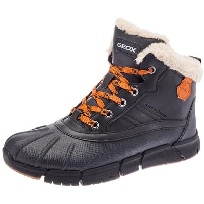 Geox J Flexyper Boy B ABX ankelstövel UK, Svart orange, 35 EU Geox J Flexyper Boy B ABX ankelstövel UK, Svart orange, 35 EU