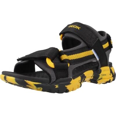 Geox Pojke Borealis Boy E sandal, Svart gul, 33 EU Geox Pojke Borealis Boy E sandal, Svart gul, 33 EU