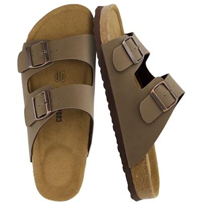 CUSHIONAIRE Herr Lane Kork Fotbädd Sandal med +Komfort, Brun Nubuck, 9 US CUSHIONAIRE Herr Lane Kork Fotbädd Sandal med +Komfort, Brun Nubuck, 9 US