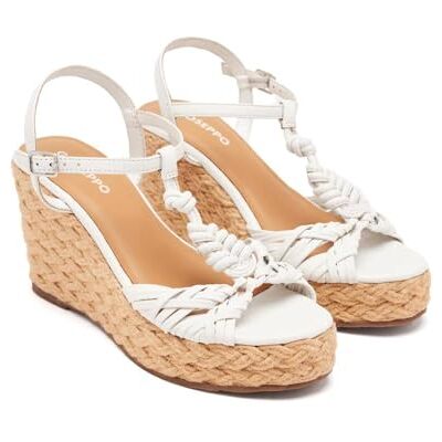 GIOSEPPO CUÑA Yute Castine lädersandaler, Vit, 37 EU GIOSEPPO CUÑA Yute Castine lädersandaler, Vit, 37 EU