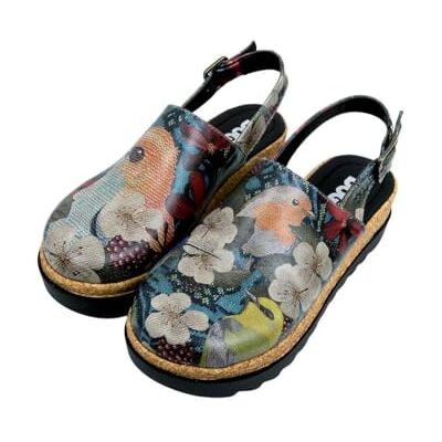 DOGO Kvinnors veganska läder flerfärgade kilformade sandaler Fly Anywhere-mönster, Material: Polyester, 40 EU DOGO Kvinnors veganska läder flerfärgade kilformade sandaler Fly Anywhere-mönster, Material: Polyester, 40 EU