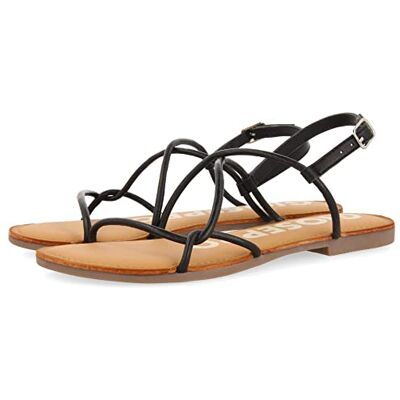 GIOSEPPO Guira platt sandal för kvinnor, Svart Svart 36 EU GIOSEPPO Guira platt sandal för kvinnor, Svart Svart 36 EU