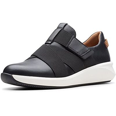 Clarks Un Rio Strap dam Sneaker Sneaker, Svart svart läder, 41.5 EU Clarks Un Rio Strap dam Sneaker Sneaker, Svart svart läder, 41.5 EU