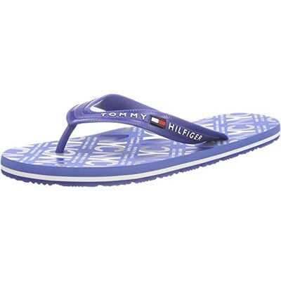 Tommy Hilfiger Herr stad tryck strand sandal tåtrengörare, blå (Monaco Blue 408), 41 EU Tommy Hilfiger Herr stad tryck strand sandal tåtrengörare, blå (Monaco Blue 408), 41 EU