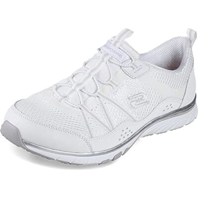 Skechers Women's, Gratis Sport Sneaker White Silver 6.5 M Skechers Women's, Gratis Sport Sneaker White Silver 6.5 M