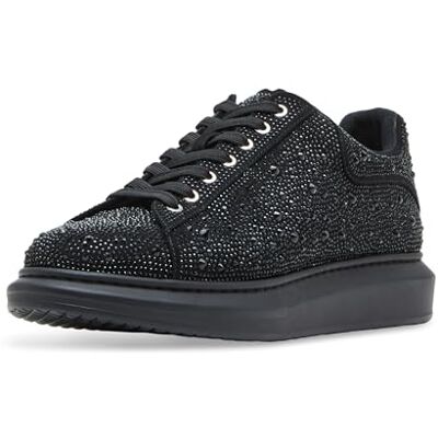 Steve Madden mäns Icebox sneakers, svarta strass, 41 EU, Svarta strasstenar, 41 EU Steve Madden mäns Icebox sneakers, svarta strass, 41 EU, Svarta strasstenar, 41 EU