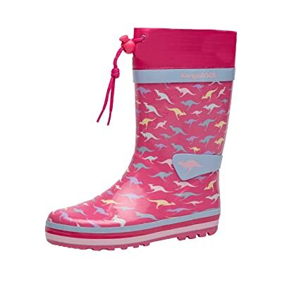KangaROOS K–sommarregn gummistövlar för flickor, Fandango Pink Kangaroo 27 EU KangaROOS K–sommarregn gummistövlar för flickor, Fandango Pink Kangaroo 27 EU