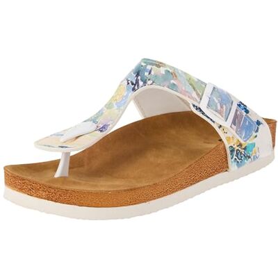 DOGO Dam veganläder blå sandaler "Somwhere in Time Motif-36", Färg: blå, 36 EU DOGO Dam veganläder blå sandaler "Somwhere in Time Motif-36", Färg: blå, 36 EU