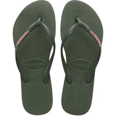 Havaianas slanke logo-slippers voor dames, veelkleurig groen, 1/2 VK Havaianas slanke logo-slippers voor dames, veelkleurig groen, 1/2 VK