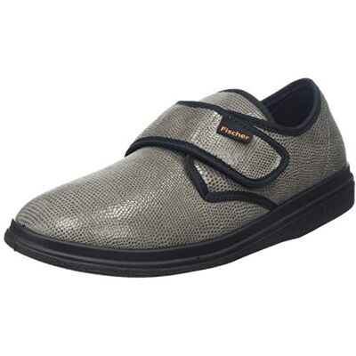 Fischer Markenschuh Fischer unisex Ortho platta tofflor, Grå grå 666-37 EU Weit Fischer Markenschuh Fischer unisex Ortho platta tofflor, Grå grå 666-37 EU Weit