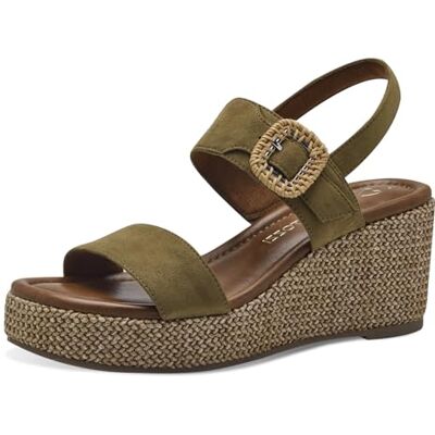 MARCO TOZZI Dam, Feel Me fotbädd, mjukt foder, 2–28039–42 kilsandaler, kaki, 40 EU MARCO TOZZI Dam, Feel Me fotbädd, mjukt foder, 2–28039–42 kilsandaler, kaki, 40 EU