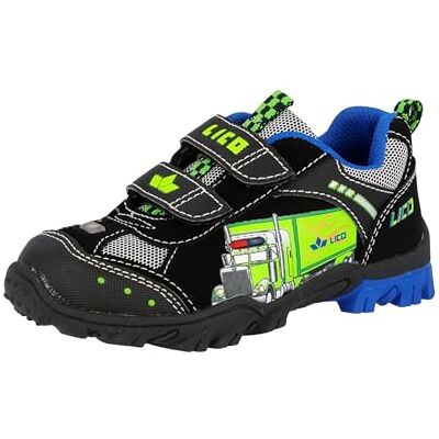 Lico Truck V Blinky Pojke Sneakers, Svart/blå/citrongul, 24 EU Lico Truck V Blinky Pojke Sneakers, Svart/blå/citrongul, 24 EU