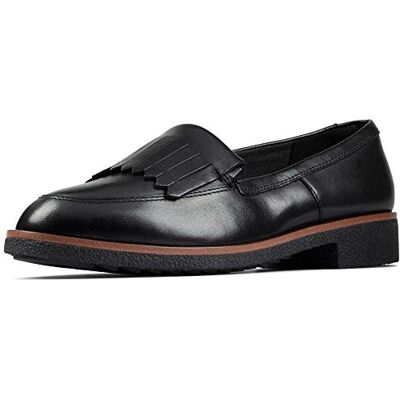 Clarks dam griffin kilt mockasin, Svart svart läder, 35.5 EU Clarks dam griffin kilt mockasin, Svart svart läder, 35.5 EU