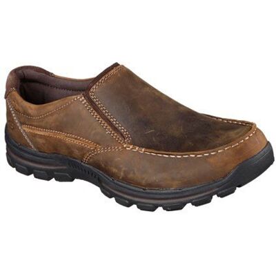 Skechers herr Braver-Rayland Slip-On Loafer, Mörkbrun/läder, 46 EU Skechers herr Braver-Rayland Slip-On Loafer, Mörkbrun/läder, 46 EU
