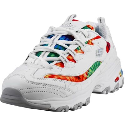 Skechers kvinnors D'Lites sommar Fiesta Sneaker, Vit Multi, 37 EU Skechers kvinnors D'Lites sommar Fiesta Sneaker, Vit Multi, 37 EU
