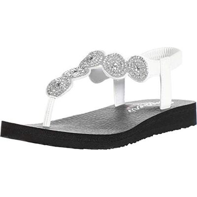 Skechers dammeditation – perfekta 10 sandaler med öppen tå, Vit Duraleather klar strass trim, 40 EU Skechers dammeditation – perfekta 10 sandaler med öppen tå, Vit Duraleather klar strass trim, 40 EU