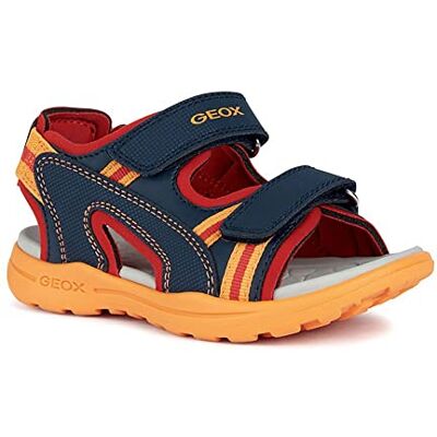 Geox Pojkar J Vaniett Boy Sandal, Blå orange, 31 EU Geox Pojkar J Vaniett Boy Sandal, Blå orange, 31 EU