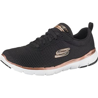 Skechers Flex Appeal 3.0 First Insight dam Sneaker Låg topp tränare, Svart rödguld, 36 EU Skechers Flex Appeal 3.0 First Insight dam Sneaker Låg topp tränare, Svart rödguld, 36 EU