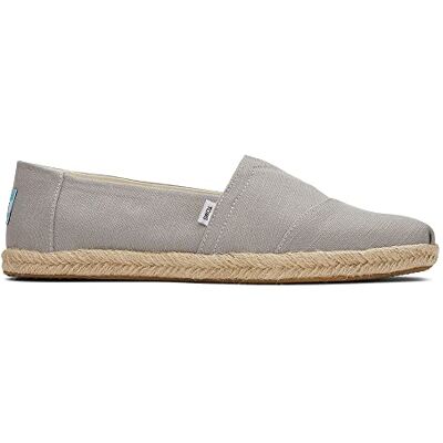 TOMS Alpargata rep för män klassisk loafer platt, Grå, 44.5 EU TOMS Alpargata rep för män klassisk loafer platt, Grå, 44.5 EU