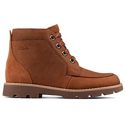 Clarks Pojkar Heath Lace K Chukka-stövlar, Garnbrunt läder, 28 EU Clarks Pojkar Heath Lace K Chukka-stövlar, Garnbrunt läder, 28 EU