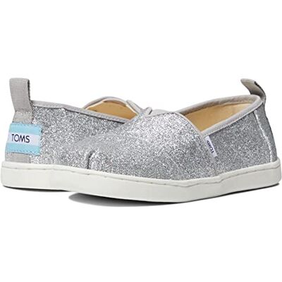 TOMS GLITTER ALPARGATA flickor Loafer platt, Silver vit, 31.5 EU TOMS GLITTER ALPARGATA flickor Loafer platt, Silver vit, 31.5 EU