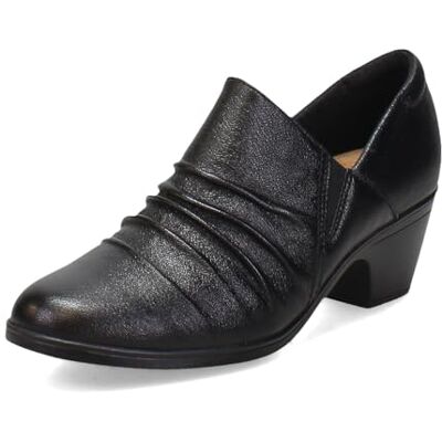 Clarks – Emily 2 Cove damskor, Svart läder, 6.5 UK Wide Clarks – Emily 2 Cove damskor, Svart läder, 6.5 UK Wide