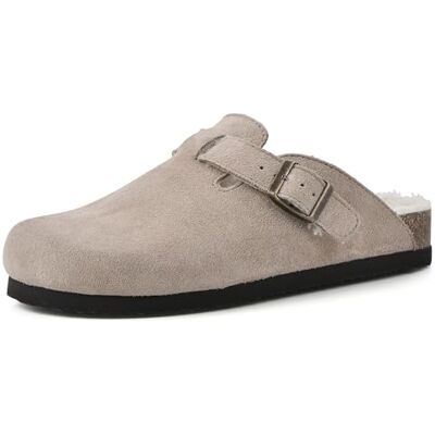 WHITE MOUNTAIN Bari Clog, dam, USA, Taupe mocka med fuskpäls, 37 EU WHITE MOUNTAIN Bari Clog, dam, USA, Taupe mocka med fuskpäls, 37 EU