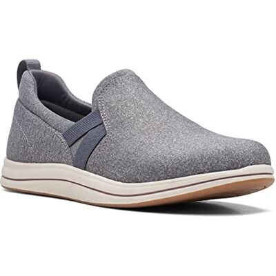 Clarks kvinnors Breeze Bali Loafer platt, Mörkgrå textil, 36 EU Clarks kvinnors Breeze Bali Loafer platt, Mörkgrå textil, 36 EU