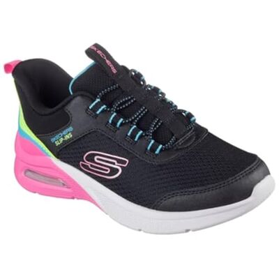 Skechers Flickans Microspec Max färg Trifecta Sneaker, Svart, 1 UK Child Skechers Flickans Microspec Max färg Trifecta Sneaker, Svart, 1 UK Child