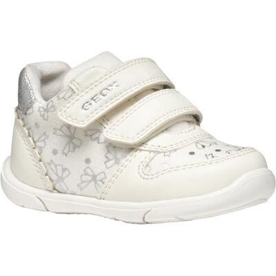 Geox Baby Girl B Zapito Girl A Basket, Vitt silver, 19 EU Geox Baby Girl B Zapito Girl A Basket, Vitt silver, 19 EU