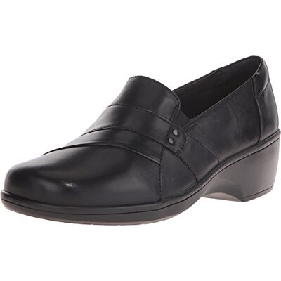 Clarks Women's May Marigold Slip-On Loafer, Black Leather, 9.5 M US Clarks Women's May Marigold Slip-On Loafer, Black Leather, 9.5 M US